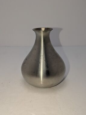 Vintage Danforth Pewter Vase Middleburg Vermont 4 Inches Tall, 3.25 Inches Round
